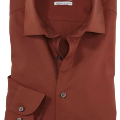 OLYMP Level Five Body Fit Hemd Rotbraun, Einfarbig