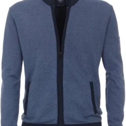 Redmond Casual Regular Fit Herren Strickjacke Zip Blau