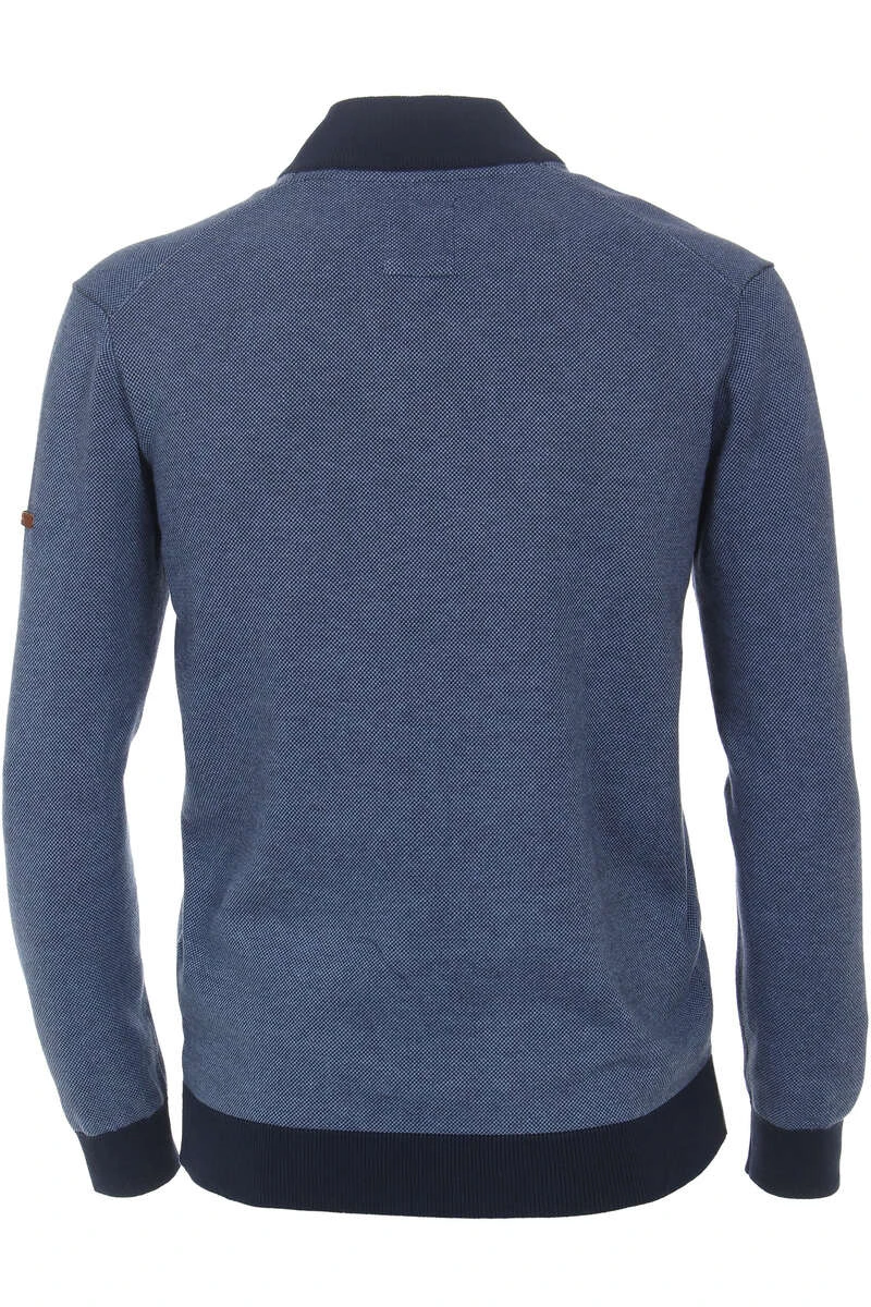 Redmond Casual Regular Fit Herren Strickjacke Zip Blau 4 Redmond Casual Regular Fit Herren Strickjacke Zip Blau – Bild 4