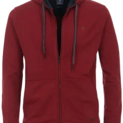 Redmond Casual Regular Fit Sweatjacke Mit Kapuze Zip Rot