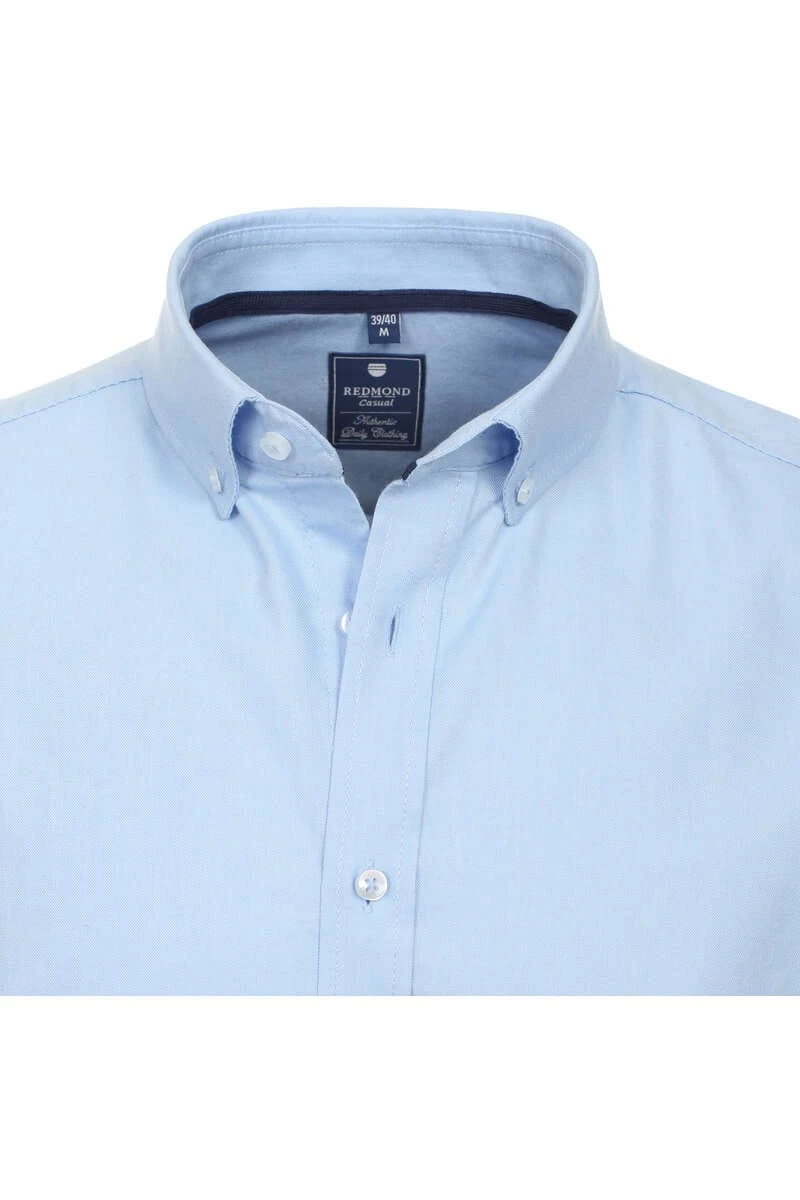 Redmond Casual Regular Fit Hemd Hellblau, Faux-uni 2 Redmond Casual Regular Fit Hemd Hellblau, Faux-uni – Bild 2