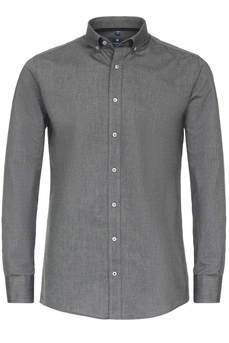 Redmond Casual Regular Fit Hemd Schwarz, Faux-uni 1 Redmond Casual Regular Fit Hemd Schwarz, Faux-uni