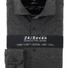 OLYMP No. Six Super Slim Jerseyhemd Schwarz/grau, Gestreift