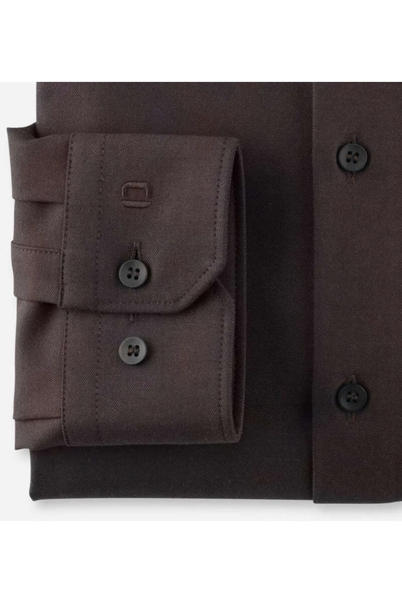 OLYMP No. Six 24/Seven Dynamic Flex Super Slim Jerseyhemd Braun, Einfarbig 3 OLYMP No. Six 24/Seven Dynamic Flex Super Slim Jerseyhemd Braun, Einfarbig – Bild 3