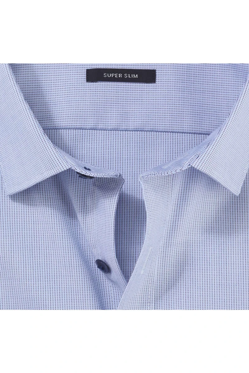 OLYMP No. Six Super Slim Hemd Bleu, Gemustert 4 OLYMP No. Six Super Slim Hemd Bleu, Gemustert – Bild 4