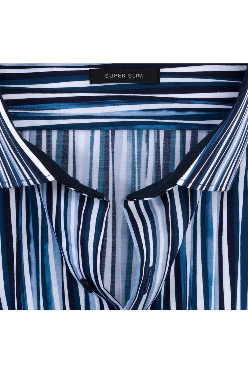 OLYMP No. Six Super Slim Hemd Marine, Gestreift 3 OLYMP No. Six Super Slim Hemd Marine, Gestreift – Bild 3