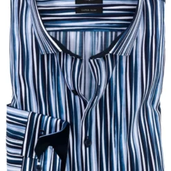 OLYMP No. Six Super Slim Hemd Marine, Gestreift