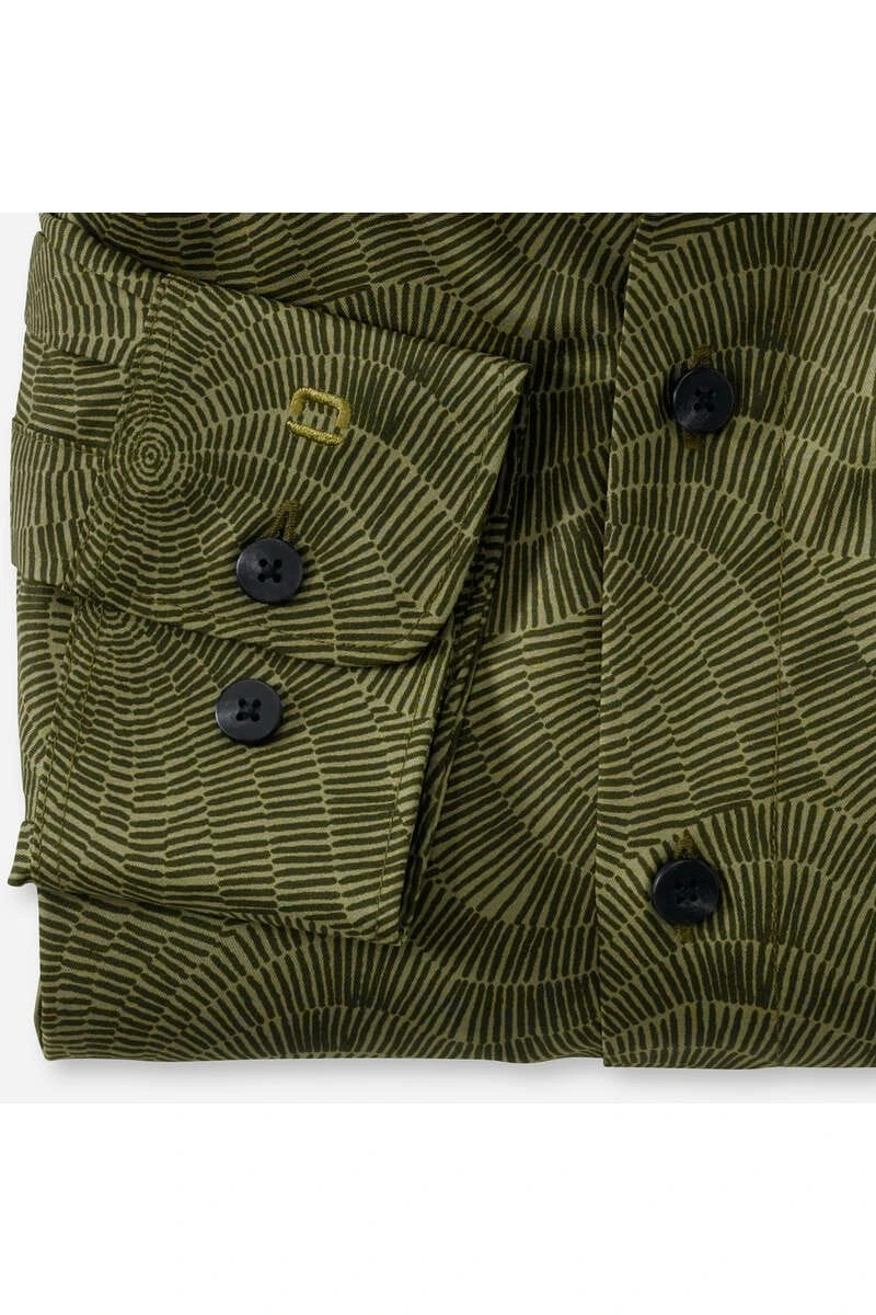 OLYMP No. Six Super Slim Hemd Oliv, Gemustert 3 OLYMP No. Six Super Slim Hemd Oliv, Gemustert – Bild 3