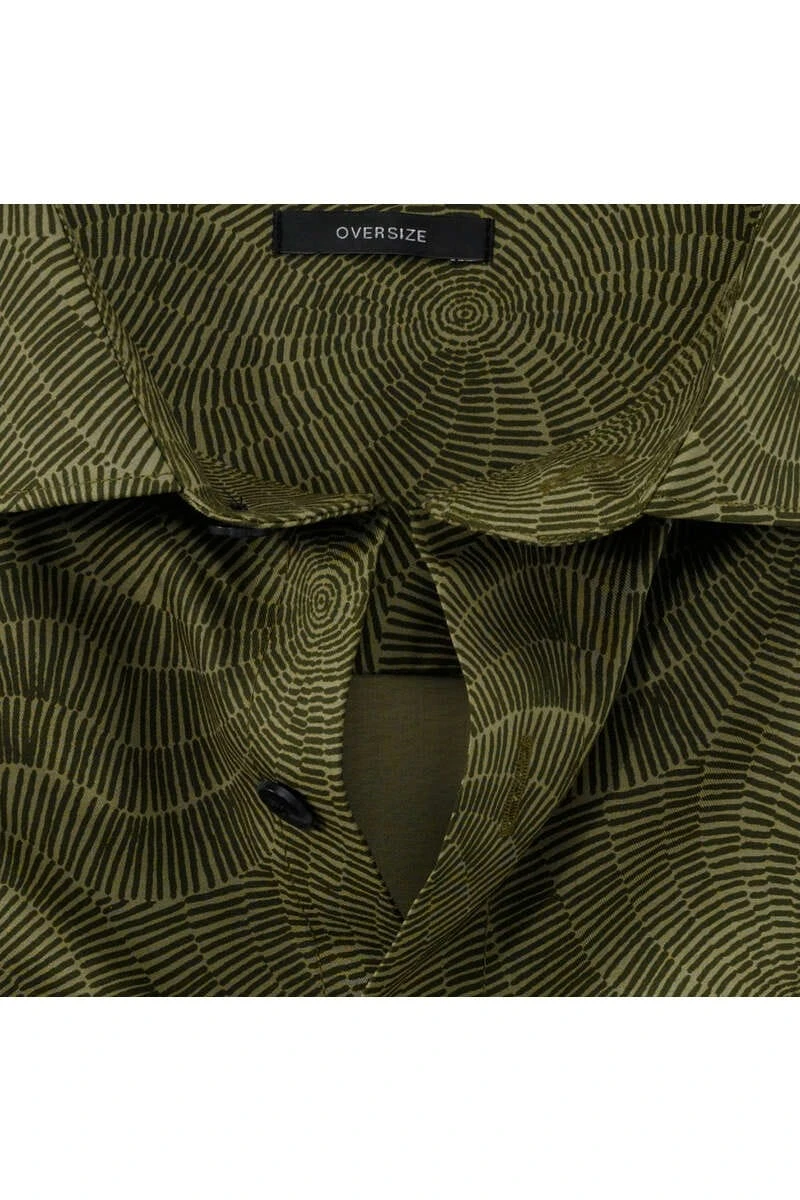 OLYMP No. Six Super Slim Hemd Oliv, Gemustert 4 OLYMP No. Six Super Slim Hemd Oliv, Gemustert – Bild 4