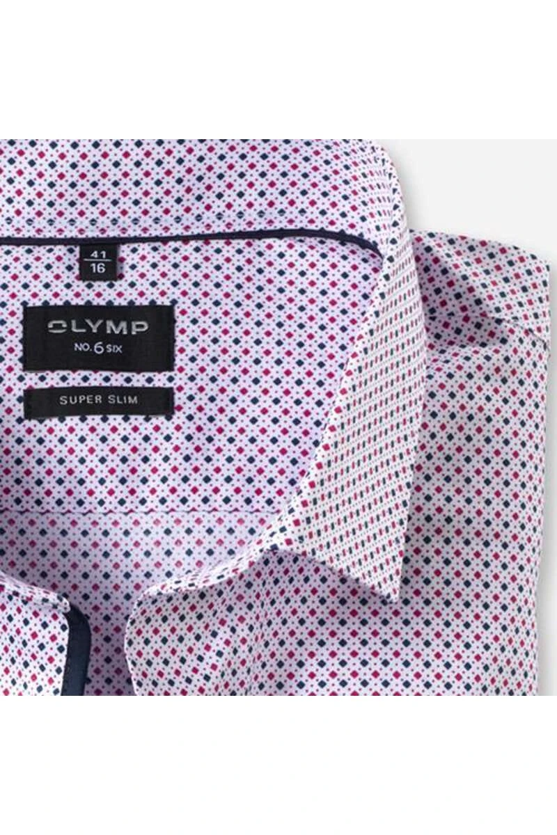 OLYMP No. Six Super Slim Hemd Fuchsia, Gemustert 2 OLYMP No. Six Super Slim Hemd Fuchsia, Gemustert – Bild 2