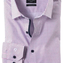 OLYMP No. Six Super Slim Hemd Fuchsia, Gemustert