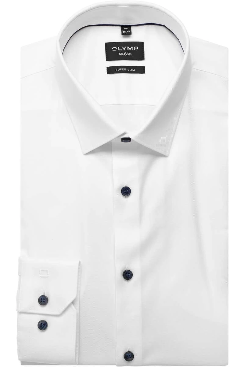OLYMP No. Six Super Slim Hemd Weiss, Faux-uni 1 OLYMP No. Six Super Slim Hemd Weiss, Faux-uni