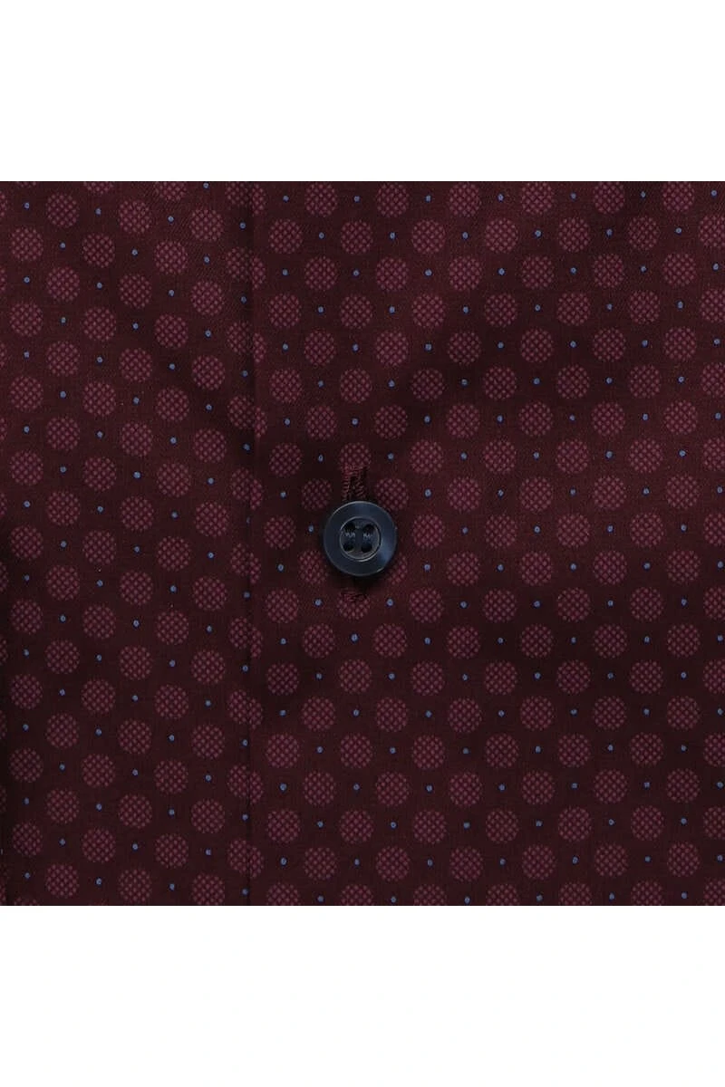 OLYMP Level Five Body Fit Hemd Granat, Gemustert 4 OLYMP Level Five Body Fit Hemd Granat, Gemustert – Bild 4