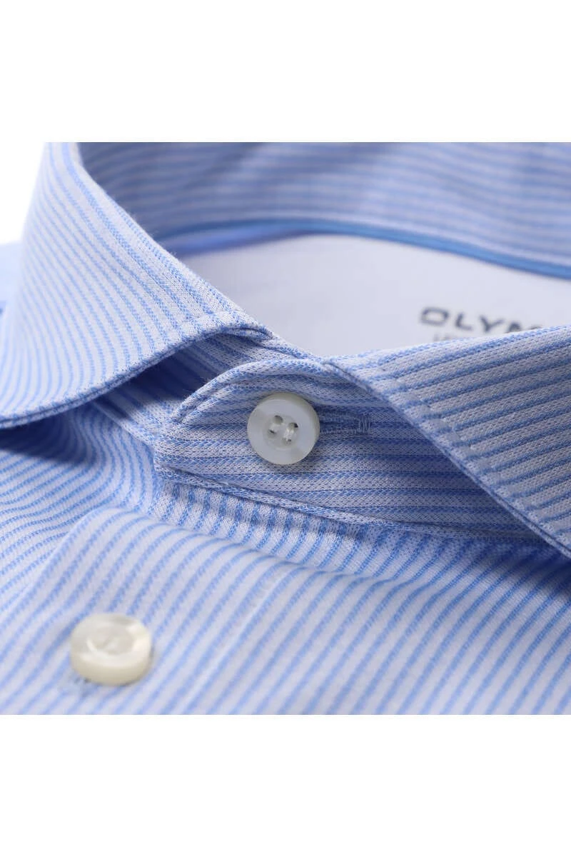 OLYMP Level Five 24/Seven Body Fit Jerseyhemd Bleu, Gestreift 2 OLYMP Level Five 24/Seven Body Fit Jerseyhemd Bleu, Gestreift – Bild 2