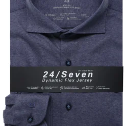 OLYMP Level Five 24/Seven Body Fit Flanellhemd Nachtblau,