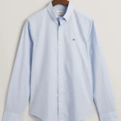 GANT Slim Fit Hemd Hellblau, Einfarbig
