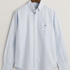 GANT Regular Fit Hemd Hellblau, Gestreift