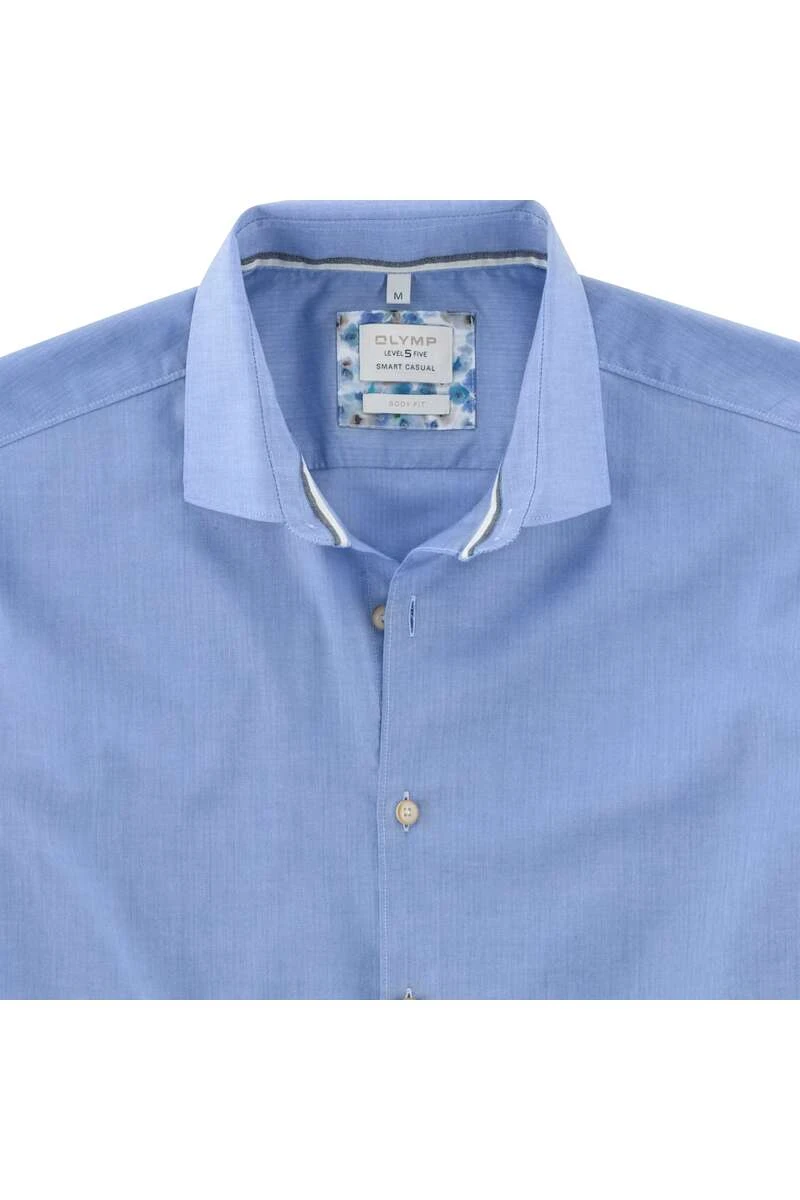 OLYMP Level Five Smart Casual Body Fit Hemd Bleu, Einfarbig 2 OLYMP Level Five Smart Casual Body Fit Hemd Bleu, Einfarbig – Bild 2