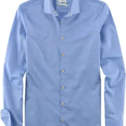 OLYMP Level Five Smart Casual Body Fit Hemd Bleu, Einfarbig