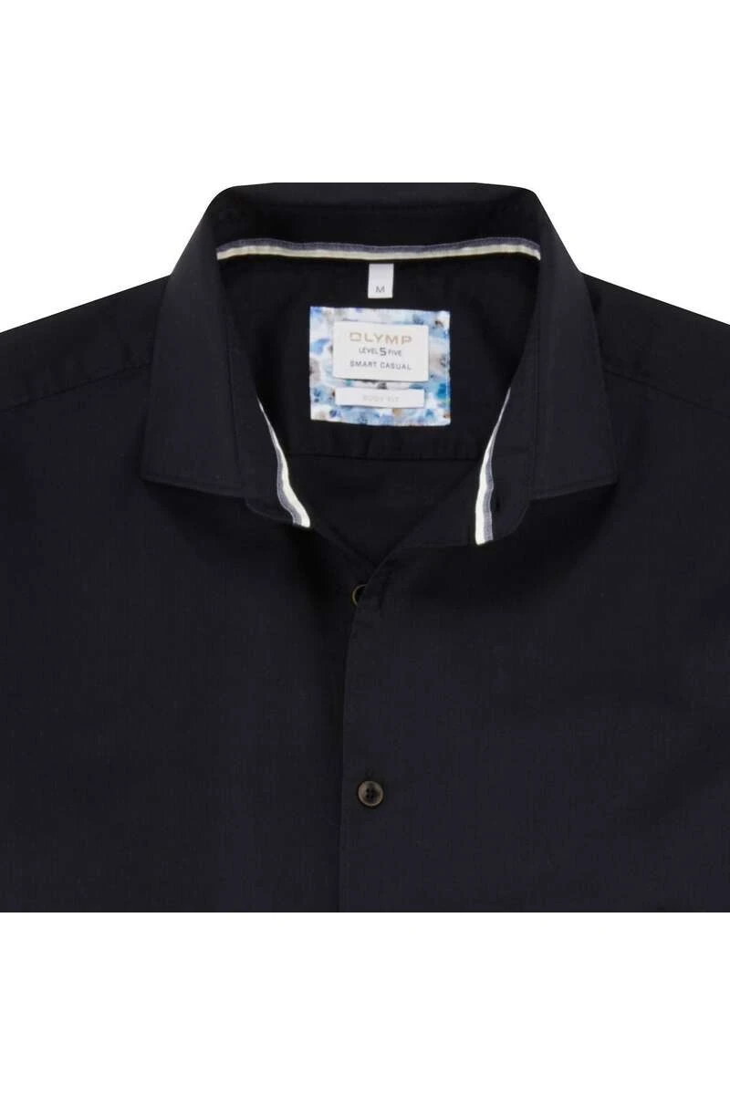 OLYMP Level Five Smart Casual Body Fit Hemd Schwarz, Einfarbig 2 OLYMP Level Five Smart Casual Body Fit Hemd Schwarz, Einfarbig – Bild 2