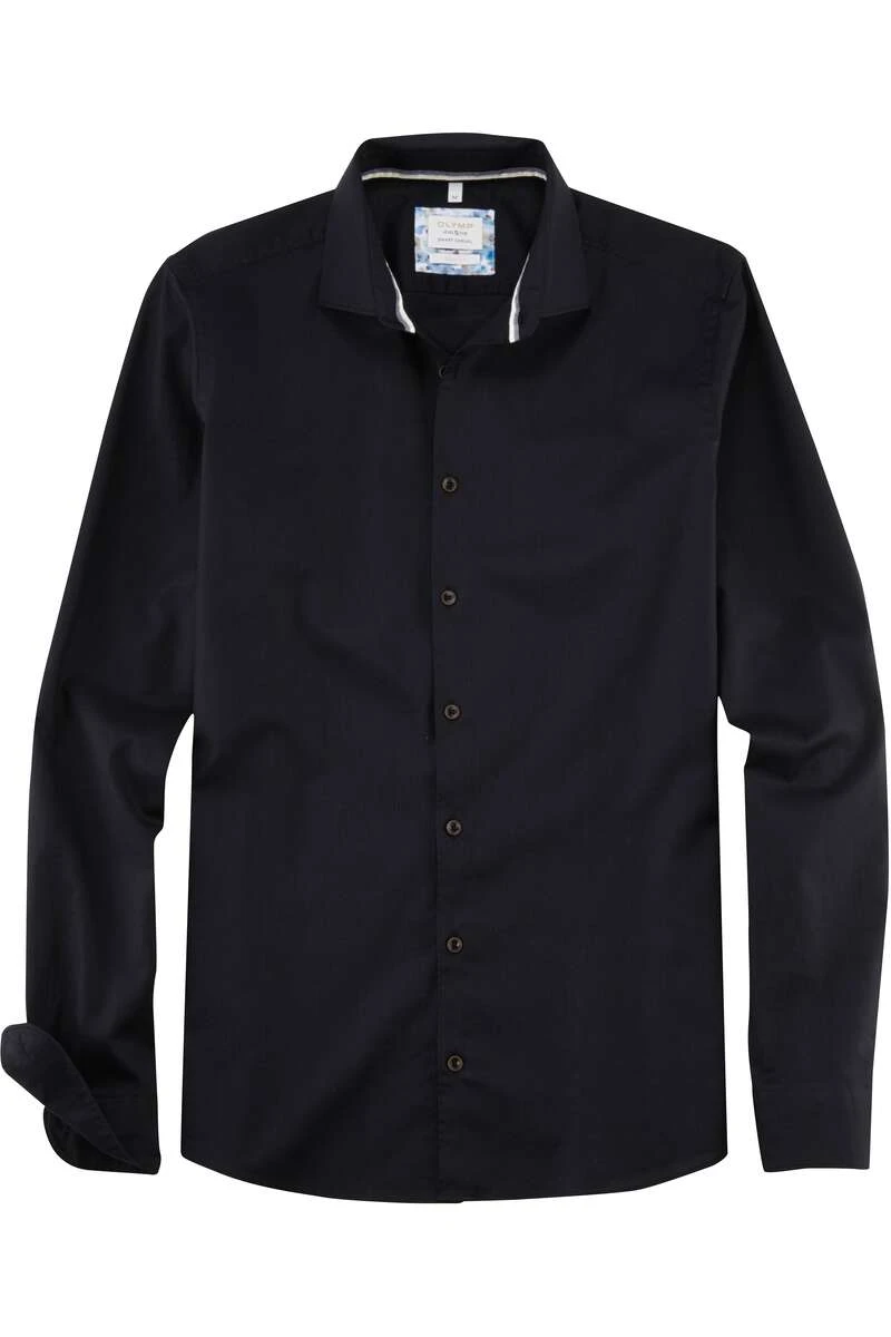 OLYMP Level Five Smart Casual Body Fit Hemd Schwarz, Einfarbig 1 OLYMP Level Five Smart Casual Body Fit Hemd Schwarz, Einfarbig