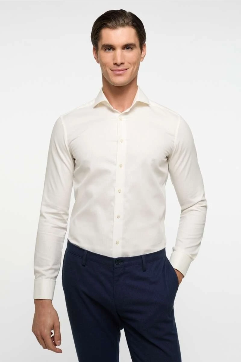 ETERNA Slim Fit Hemd Beige, Strukturiert 3 ETERNA Slim Fit Hemd Beige, Strukturiert – Bild 3