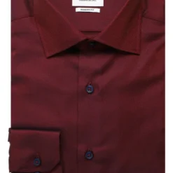 ETERNA Modern Fit Hemd Bordeaux, Strukturiert