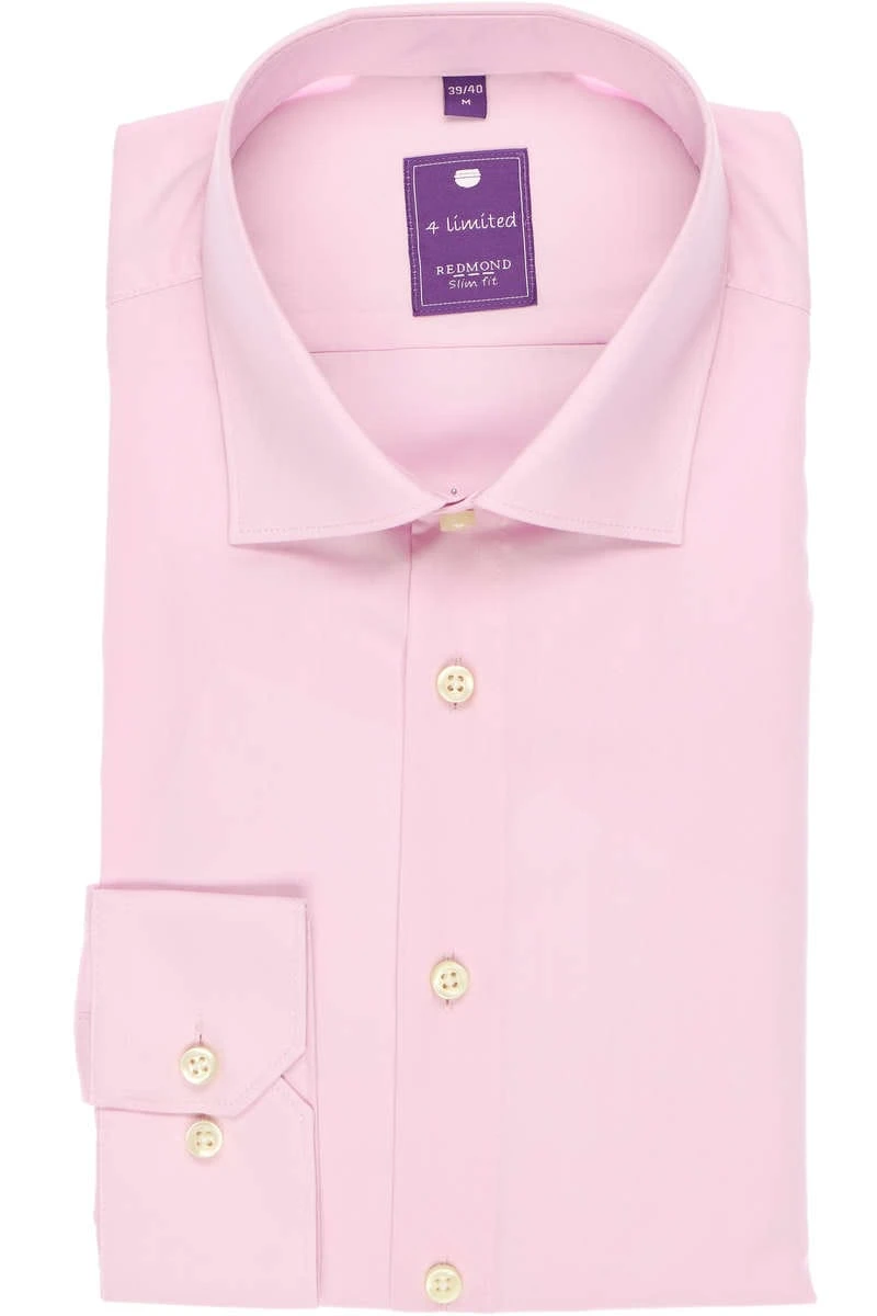 Redmond Slim Fit Hemd Rosa, Einfarbig 1 Redmond Slim Fit Hemd Rosa, Einfarbig