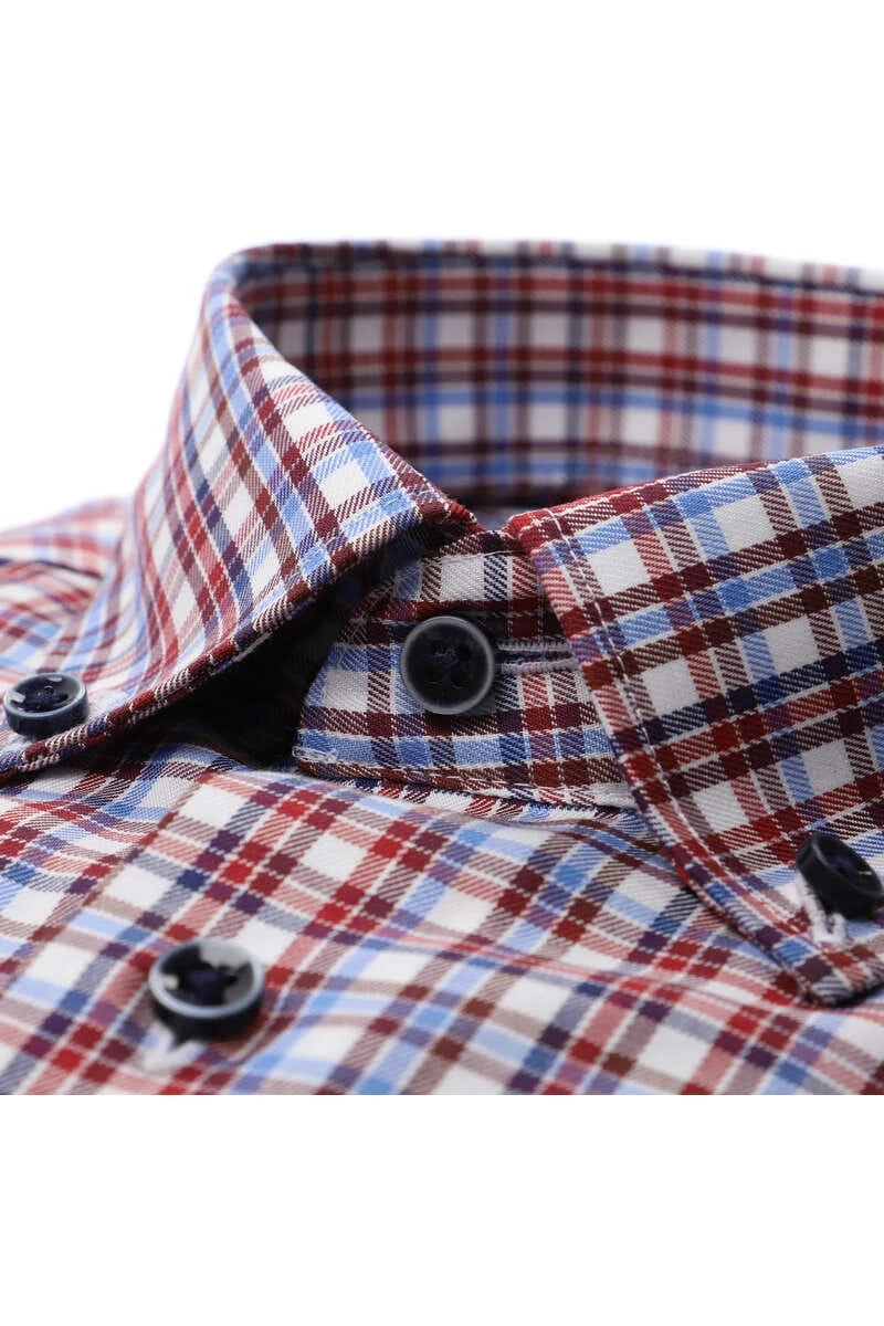 ETERNA Modern Fit Hemd Bordeaux, Kariert 2 ETERNA Modern Fit Hemd Bordeaux, Kariert – Bild 2