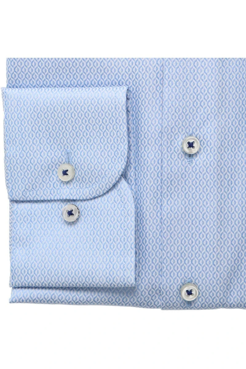 ETERNA 1863 Slim Fit Hemd Mittelblau, Strukturiert 3 ETERNA 1863 Slim Fit Hemd Mittelblau, Strukturiert – Bild 3