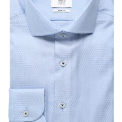 ETERNA 1863 Slim Fit Hemd Mittelblau, Strukturiert