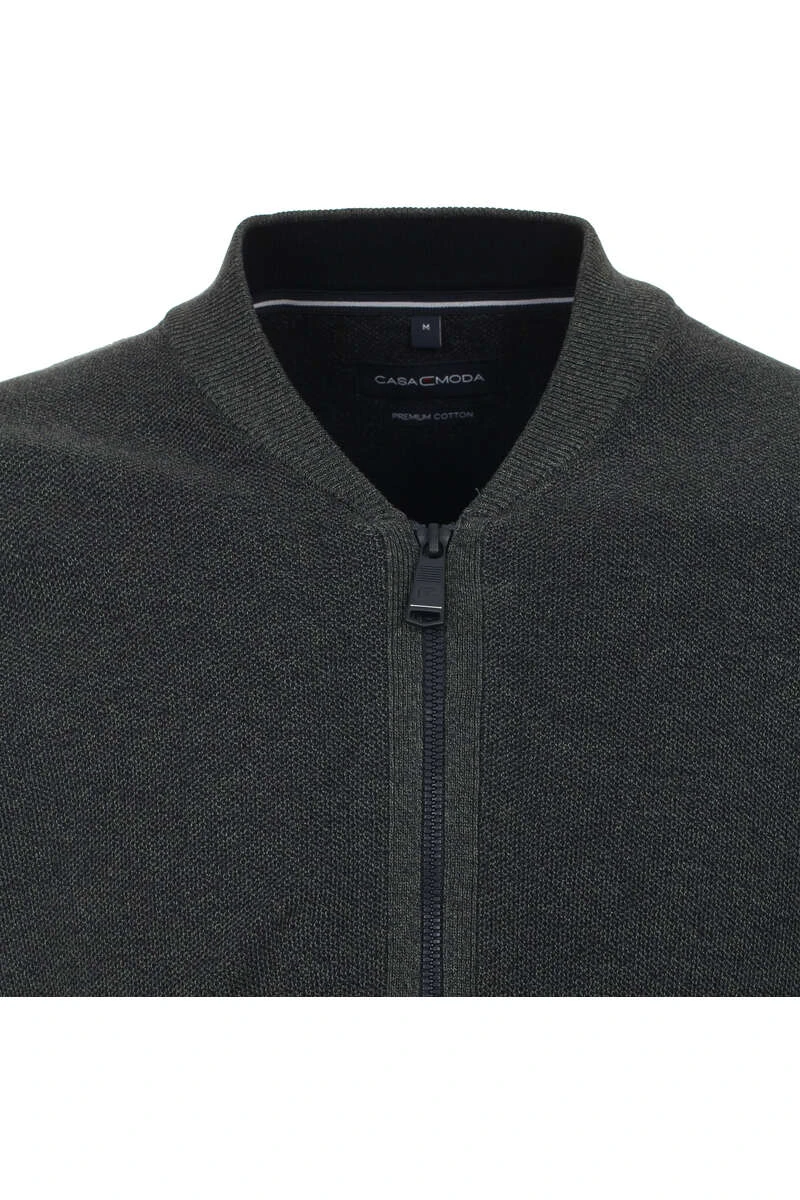 Casa Moda Casual Regular Fit Herren Strickjacke Zip Grün 2 Casa Moda Casual Regular Fit Herren Strickjacke Zip Grün – Bild 2