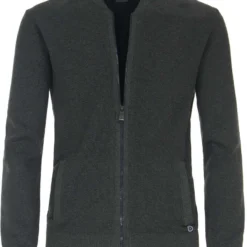 Casa Moda Casual Regular Fit Herren Strickjacke Zip Grün