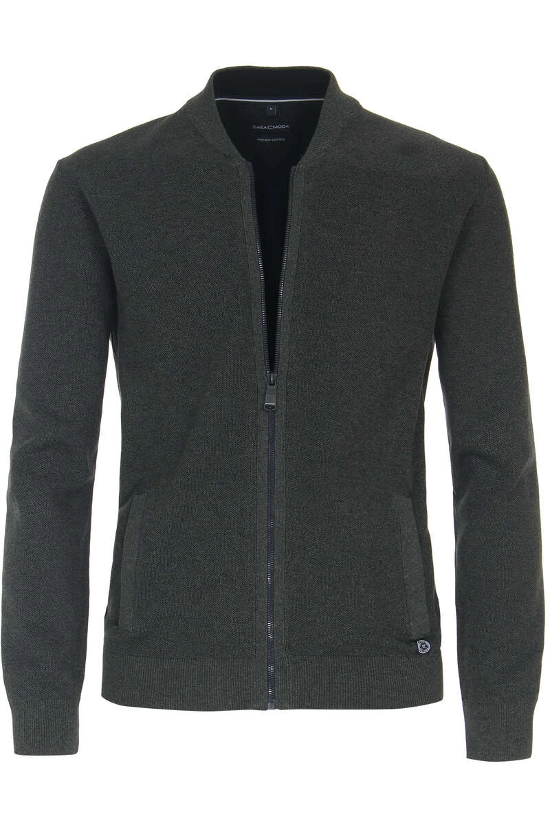 Casa Moda Casual Regular Fit Herren Strickjacke Zip Grün 1 Casa Moda Casual Regular Fit Herren Strickjacke Zip Grün