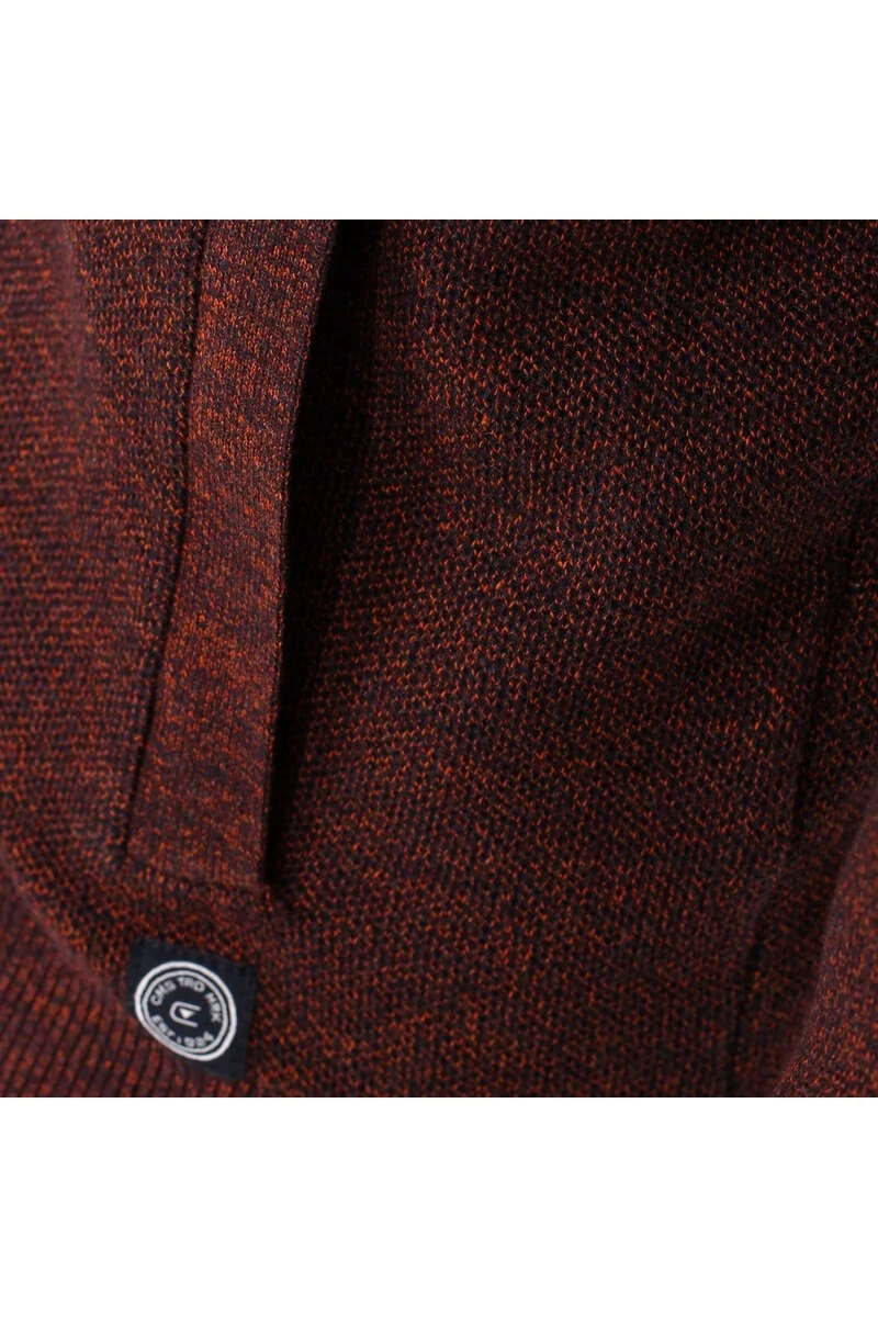 Casa Moda Herren Strickjacke Collegekragen Orange 3 Casa Moda Herren Strickjacke Collegekragen Orange – Bild 3