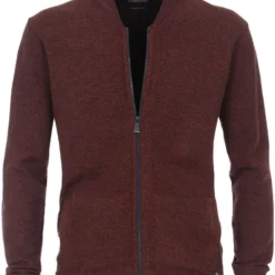 Casa Moda Herren Strickjacke Collegekragen Orange