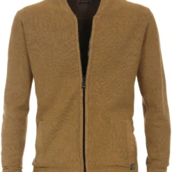 Casa Moda Casual Fit Herren Strickjacke Zip Gelb