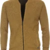 Casa Moda Herren Strickjacke Collegekragen Gelb