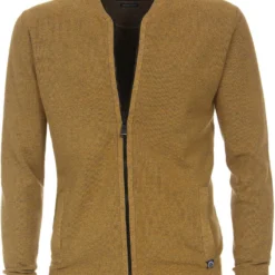 Casa Moda Herren Strickjacke Collegekragen Gelb