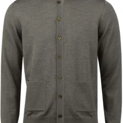 Stenströms Fitted Body CardiganKnopfleiste Dunkelgrün