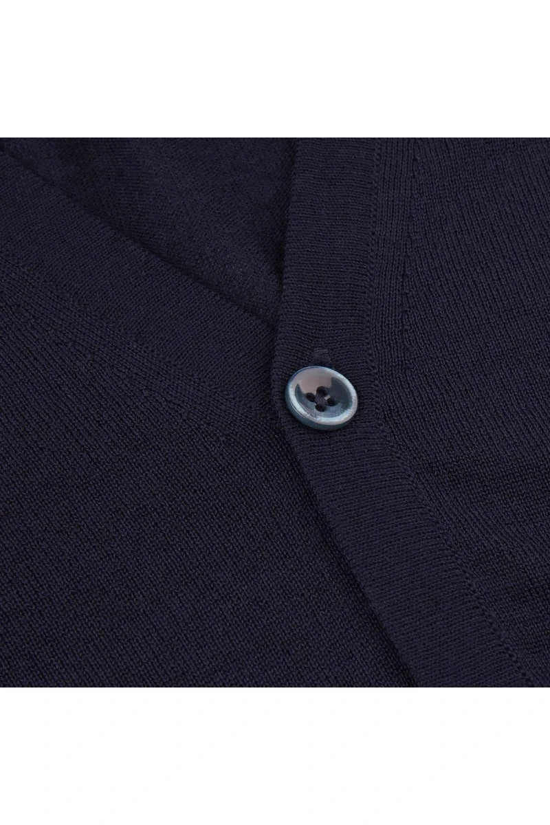 Stenströms Fitted Body Herren Strickjacke Nachtblau 2 Stenströms Fitted Body Herren Strickjacke Nachtblau – Bild 2