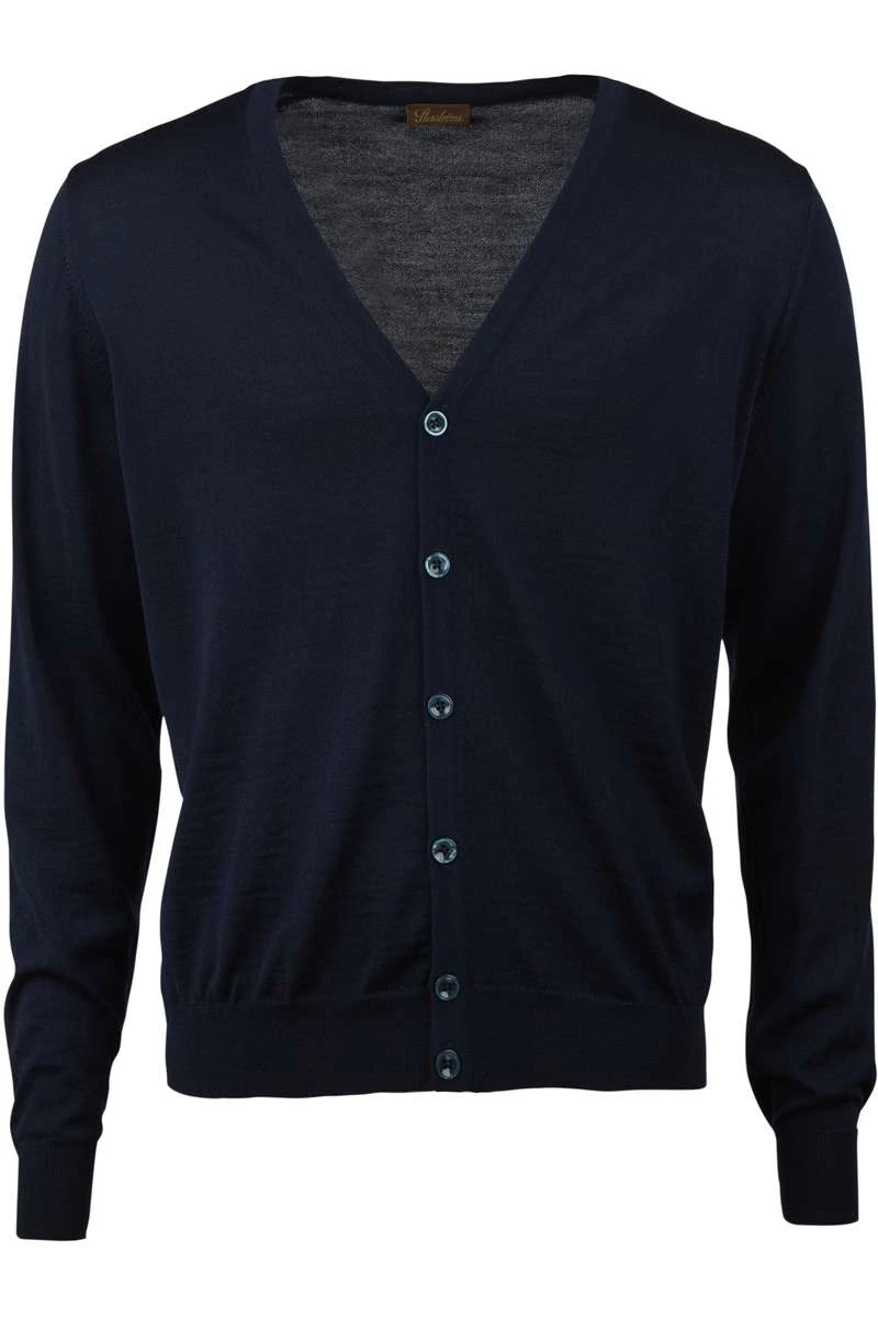 Stenströms Fitted Body Herren Strickjacke Nachtblau 1 Stenströms Fitted Body Herren Strickjacke Nachtblau