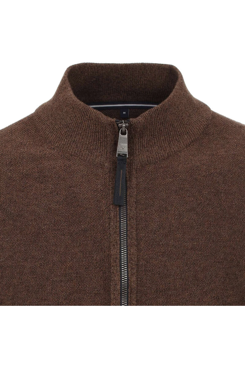 Casa Moda Casual Fit Herren Strickjacke Zip Braun 2 Casa Moda Casual Fit Herren Strickjacke Zip Braun – Bild 2