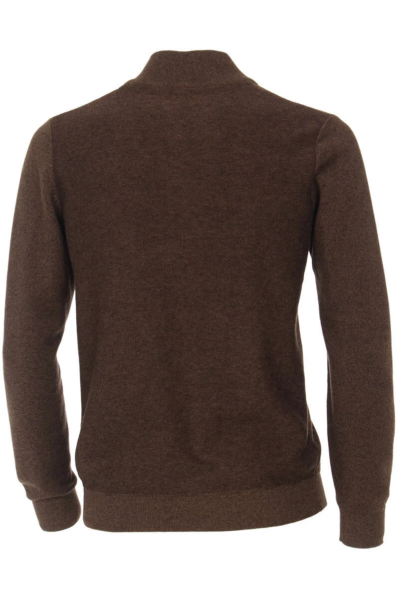 Casa Moda Casual Fit Herren Strickjacke Zip Braun 3 Casa Moda Casual Fit Herren Strickjacke Zip Braun – Bild 3