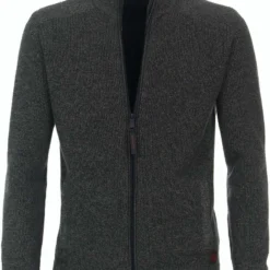 Casa Moda Casual Fit Herren Strickjacke Zip Grün