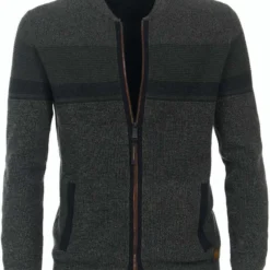 Casa Moda Casual Fit Herren Strickjacke Zip Dunkelgrün