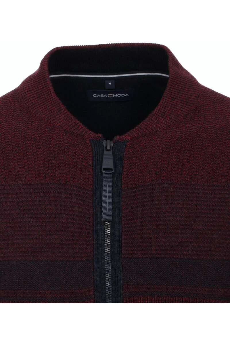 Casa Moda Casual Fit Herren Strickjacke Zip Weinrot 3 Casa Moda Casual Fit Herren Strickjacke Zip Weinrot – Bild 3