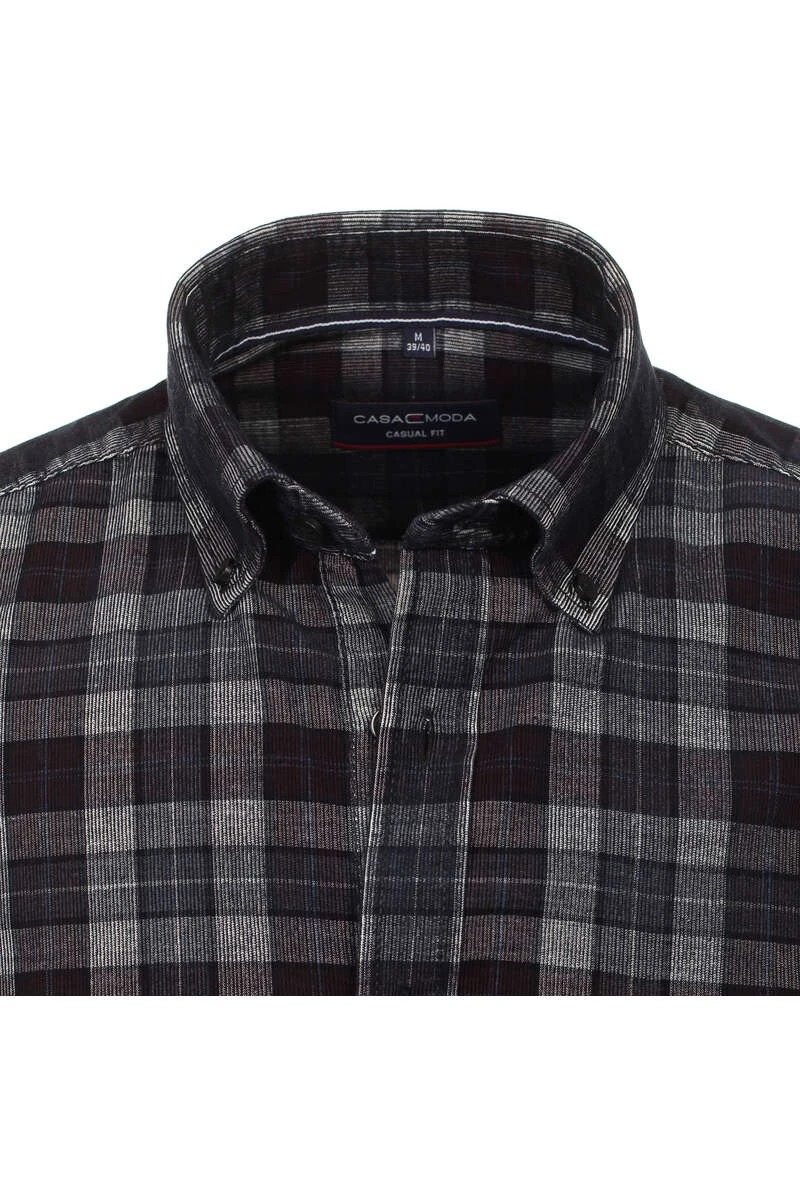 Casa Moda Casual Casual Fit Flanellhemd Grau, Kariert 2 Casa Moda Casual Casual Fit Flanellhemd Grau, Kariert – Bild 2