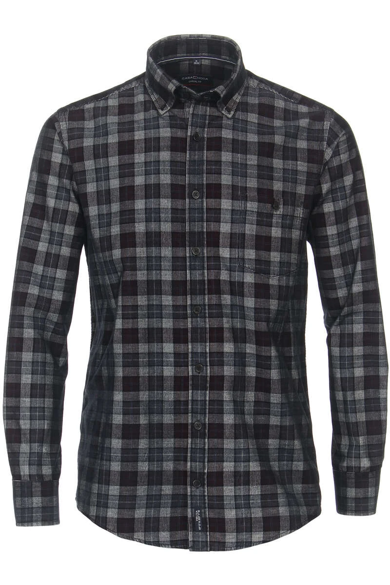 Casa Moda Casual Casual Fit Flanellhemd Grau, Kariert 1 Casa Moda Casual Casual Fit Flanellhemd Grau, Kariert