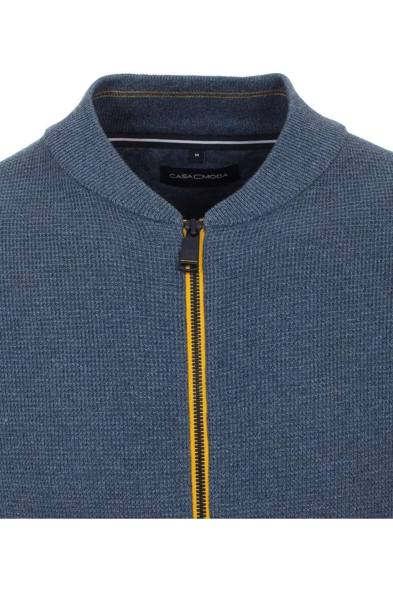 Casa Moda Casual Herren Strickjacke Zip Blau 2 Casa Moda Casual Herren Strickjacke Zip Blau – Bild 2